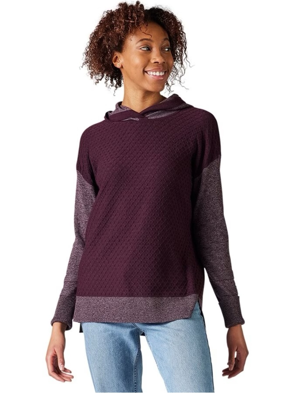 Smartwool Women's Shadow Pine Hoodie Sweater maroon eggplant